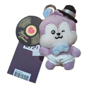 BTS BT21 MANG Born to Dance Keyring Purple Plush With Black Fedora